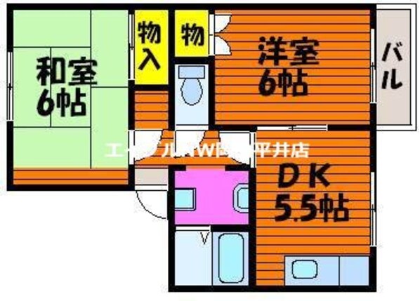 光コーポＢ棟の物件間取画像